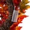 Glitzhome® 24" Fall Lighted Maple Leaves Wreath with Timer